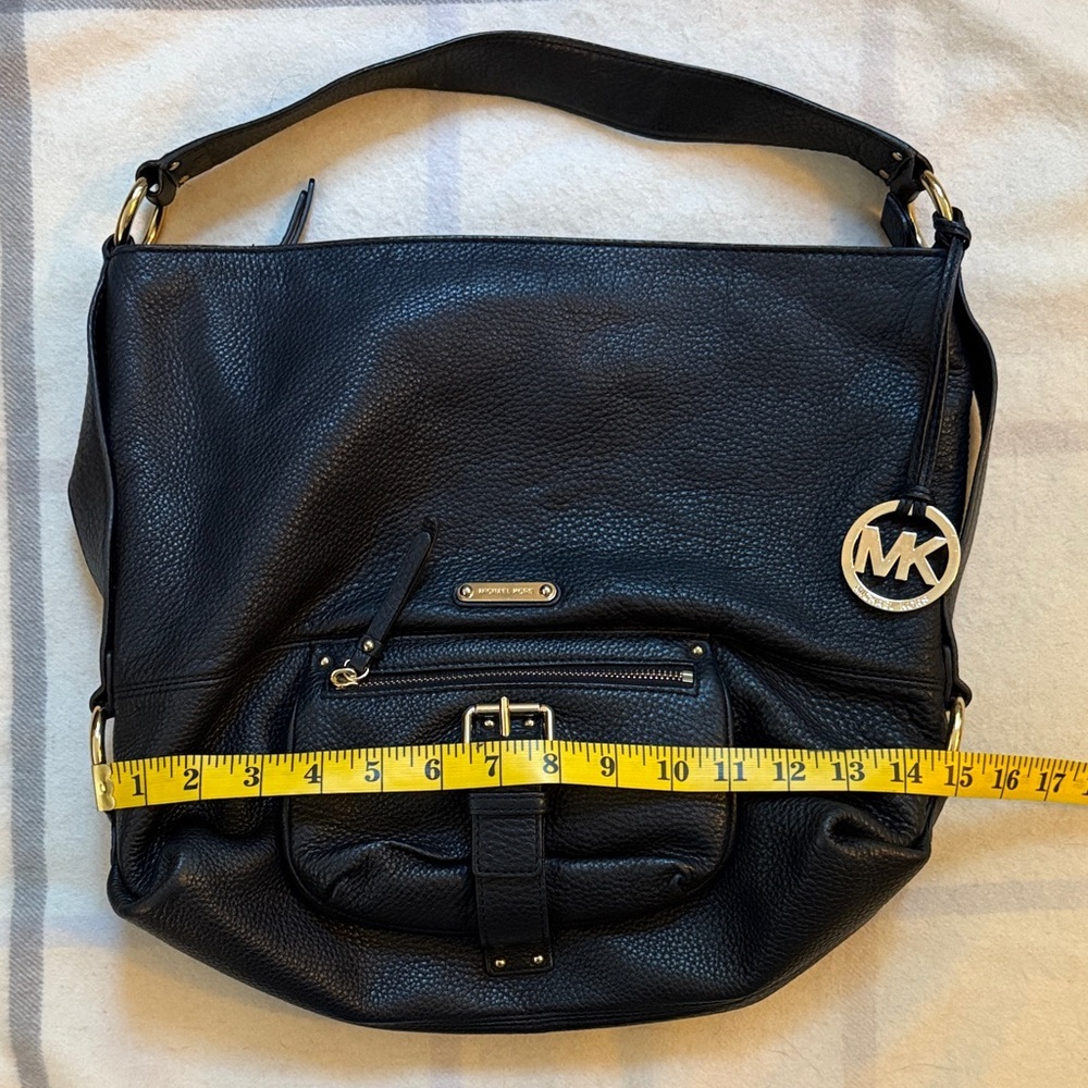 Michael Kors Black Pebbled Leather Hobo Shoulder Bag - Picture 16 of 16